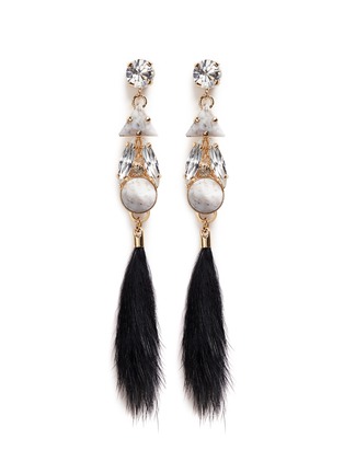 Main View - Click To Enlarge - ANTON HEUNIS - Swarovski crystal vintage stone fur drop earrings