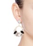 Figure View - Click To Enlarge - ANTON HEUNIS - Vintage stone stud Swarovski crystal hoop earrings