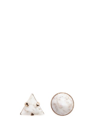 Main View - Click To Enlarge - ANTON HEUNIS - Vintage stone asymmetric stud earrings