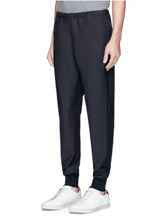 Front View - Click To Enlarge - PS PAUL SMITH - Wool hopsack jogging pants