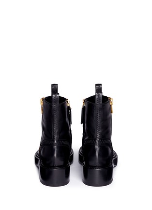 Back View - Click To Enlarge - ELLERY - 'Venus' zigzag stitch zip leather boots