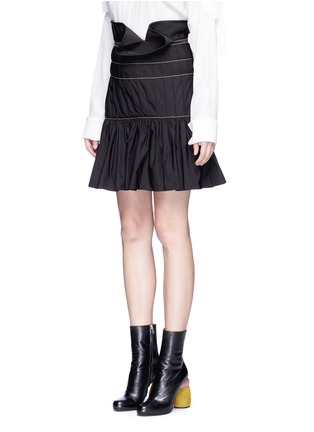 Front View - Click To Enlarge - ELLERY - 'Zamira' ruffle trim pleated peplum skirt