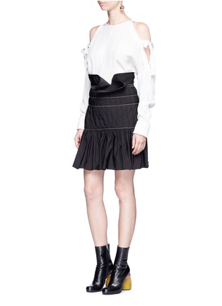 Figure View - Click To Enlarge - ELLERY - 'Zamira' ruffle trim pleated peplum skirt