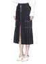 Front View - Click To Enlarge - ELLERY - 'Besson' stud pleated midi skirt