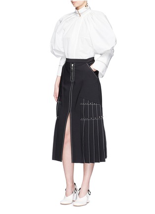 Figure View - Click To Enlarge - ELLERY - 'Besson' stud pleated midi skirt