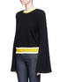 Front View - Click To Enlarge - ELLERY - 'Immortal' trumpet sleeve cropped sweatshirt