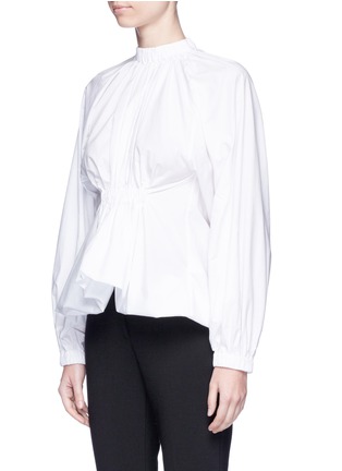 Front View - Click To Enlarge - ELLERY - 'Echo' gathered front diamond jacquard blouse