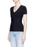 Front View - Click To Enlarge - T BY ALEXANDER WANG - Crisscross waistband rib knit top