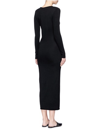 Back View - Click To Enlarge - T BY ALEXANDER WANG - Roll neck Merino wool knit maxi dress