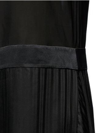 Detail View - Click To Enlarge - T BY ALEXANDER WANG - Silk stripe asymmetric drape chiffon dress