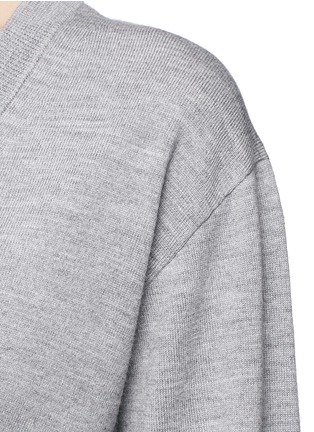 Detail View - Click To Enlarge - T BY ALEXANDER WANG - Satin stripe back Merino wool sweater