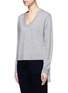 Front View - Click To Enlarge - T BY ALEXANDER WANG - Satin stripe back Merino wool sweater