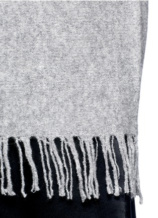 Detail View - Click To Enlarge - T BY ALEXANDER WANG - Fringed boiled Merino wool blend hoodie