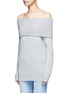 Front View - Click To Enlarge - T BY ALEXANDER WANG - Off-shoulder wool-cashmere sweater