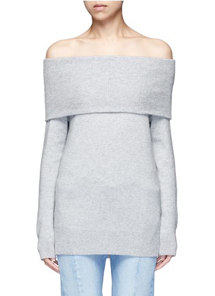 Main View - Click To Enlarge - T BY ALEXANDER WANG - Off-shoulder wool-cashmere sweater