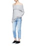 Figure View - Click To Enlarge - T BY ALEXANDER WANG - Off-shoulder wool-cashmere sweater