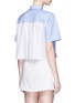 Back View - Click To Enlarge - T BY ALEXANDER WANG - Colourblock cropped cotton shirt