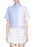 Main View - Click To Enlarge - T BY ALEXANDER WANG - Colourblock cropped cotton shirt