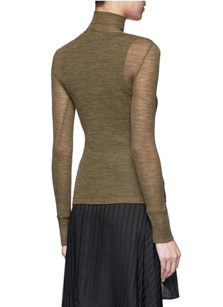 Back View - Click To Enlarge - T BY ALEXANDER WANG - Sheer wool turtleneck rib knit top
