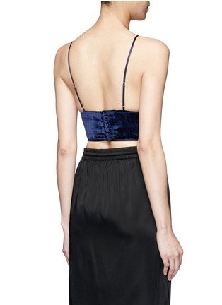 Back View - Click To Enlarge - T BY ALEXANDER WANG - Velvet bralette top