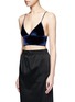 Front View - Click To Enlarge - T BY ALEXANDER WANG - Velvet bralette top