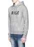 Front View - Click To Enlarge - 71465 - 'Ride' velvet flock marl cotton hoodie