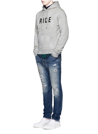 Figure View - Click To Enlarge - 71465 - 'Ride' velvet flock marl cotton hoodie