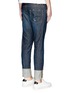 Back View - Click To Enlarge - 71465 - 'Cool Guy' leopard print calf hair patch jeans