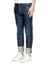 Front View - Click To Enlarge - 71465 - 'Cool Guy' leopard print calf hair patch jeans