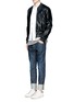 Figure View - Click To Enlarge - 71465 - 'Cool Guy' leopard print calf hair patch jeans