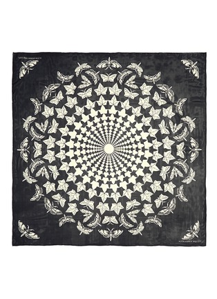 Detail View - Click To Enlarge - ALEXANDER MCQUEEN - Ivy and moth print silk chiffon scarf