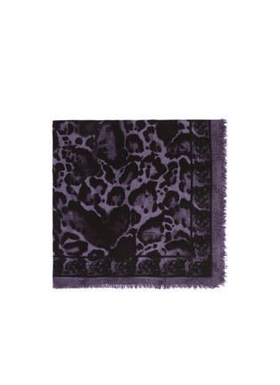 Main View - Click To Enlarge - ALEXANDER MCQUEEN - Skull leopard print cashmere-silk scarf