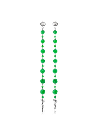 Main View - Click To Enlarge - SAMUEL KUNG - Diamond jade 18k gold link drop earrings