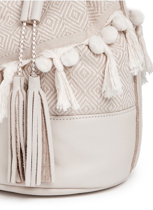 Detail View - Click To Enlarge - KOZA - 'Eva' pompom fringe leather bucket bag