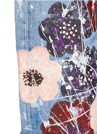  - RIALTO JEAN PROJECT - One of a kind hand-painted cherry blossom vintage boyfriend jeans