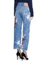 Back View - Click To Enlarge - RIALTO JEAN PROJECT - One of a kind hand-painted cherry blossom vintage boyfriend jeans