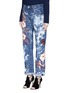 Front View - Click To Enlarge - RIALTO JEAN PROJECT - One of a kind hand-painted cherry blossom vintage boyfriend jeans