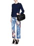 Figure View - Click To Enlarge - RIALTO JEAN PROJECT - One of a kind hand-painted cherry blossom vintage boyfriend jeans
