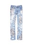 Main View - Click To Enlarge - RIALTO JEAN PROJECT - One of a kind hand-painted rose vintage boyfriend jeans