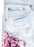 Detail View - Click To Enlarge - RIALTO JEAN PROJECT - One of a kind hand-painted rose vintage boyfriend jeans