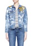 Main View - Click To Enlarge - RIALTO JEAN PROJECT - One of a kind hand-painted rose vintage denim jacket