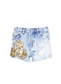 Main View - Click To Enlarge - RIALTO JEAN PROJECT - One of a kind hand-painted rose vintage denim shorts