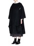 Front View - Click To Enlarge - WMWM - Pleat back oversized wool felt slip-on coat