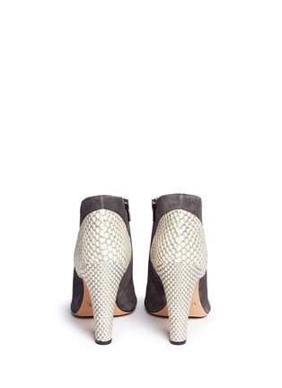 Back View - Click To Enlarge - VINCE - 'Sierra' snakeskin suede combo peep toe ankle boots