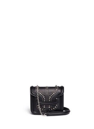 Main View - Click To Enlarge - ALEXANDER MCQUEEN - 'Heroine' mini stud leather chain satchel