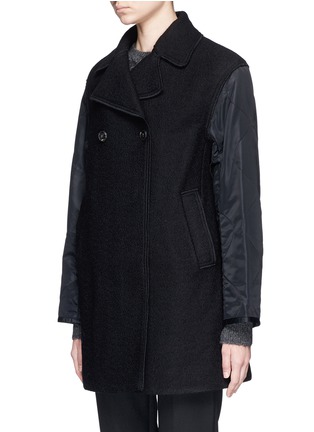 Front View - Click To Enlarge - 3.1 PHILLIP LIM - Contrast sleeve wide notch lapel peacoat