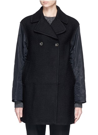 Main View - Click To Enlarge - 3.1 PHILLIP LIM - Contrast sleeve wide notch lapel peacoat