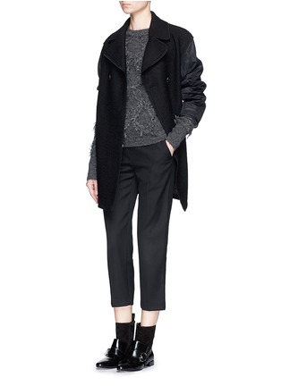 Figure View - Click To Enlarge - 3.1 PHILLIP LIM - Contrast sleeve wide notch lapel peacoat