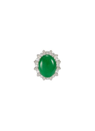 Main View - Click To Enlarge - SAMUEL KUNG - Diamond jade 18k gold ring