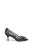 Main View - Click To Enlarge - SERGIO ROSSI - Strass suede open toe pumps